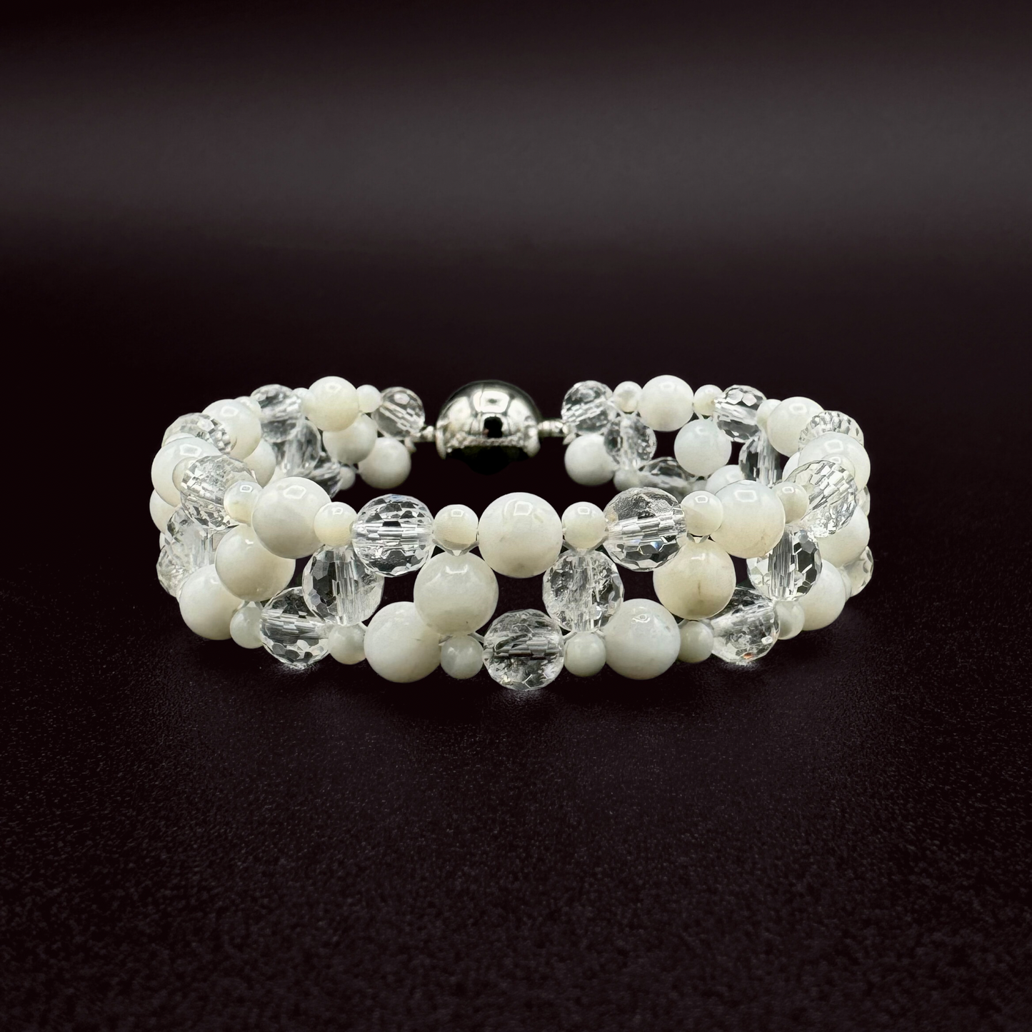 SAHARA S2 Bracelet in White Shell + Clear Quartz