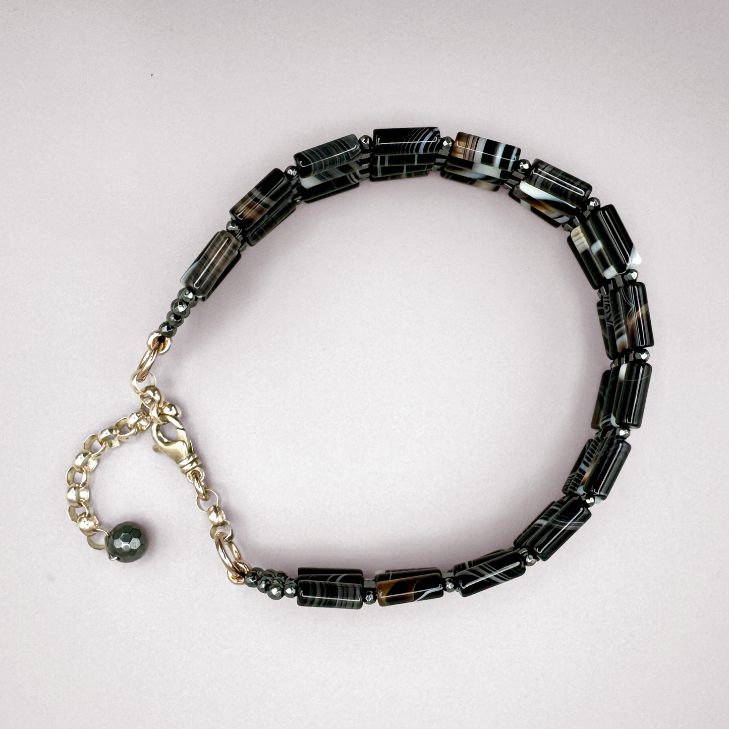 Black Sardonyx + Hematite Choker