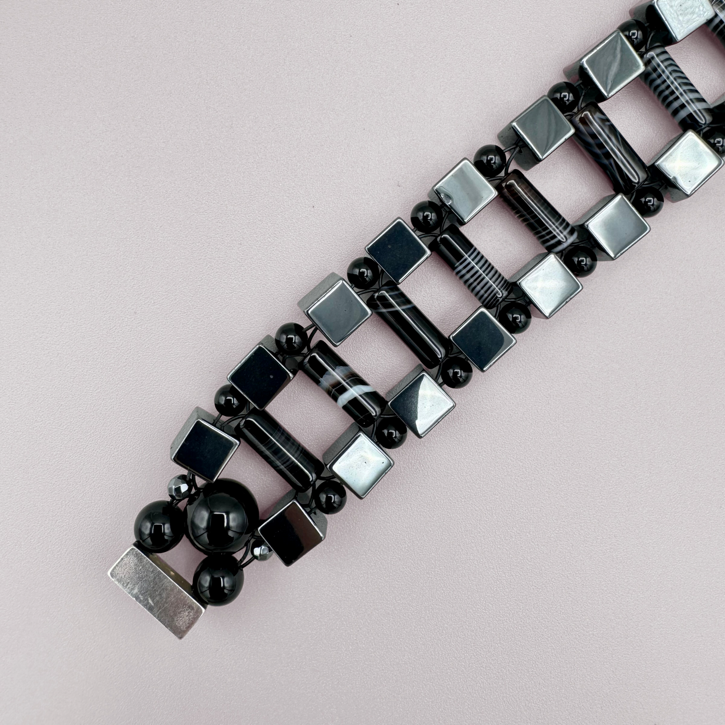 Hematite + Black Sardonyx Necklace