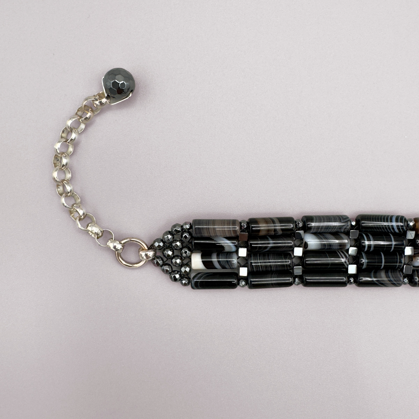 Black Sardonyx + Hematite Choker