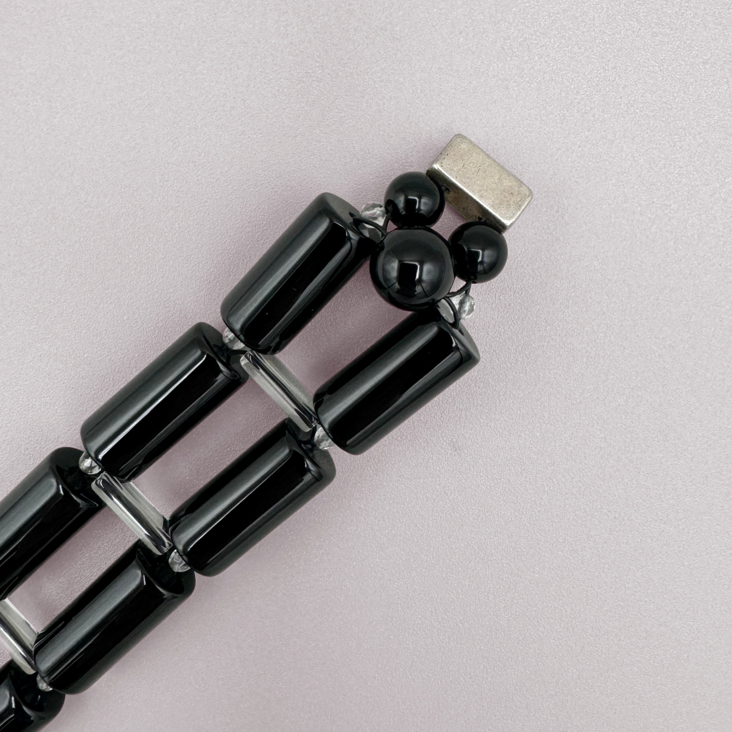 Black Onyx + Clear Quartz Bracelet