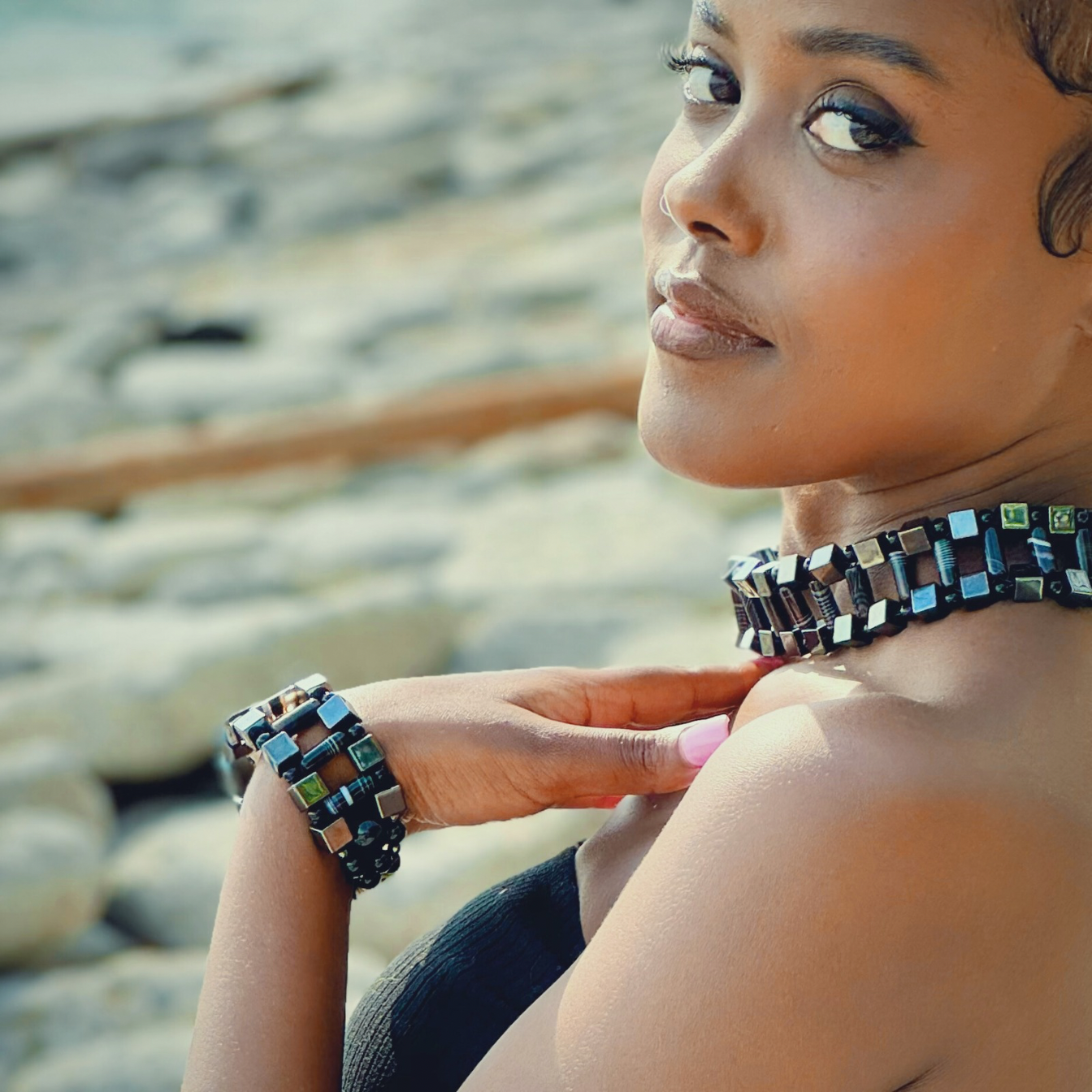 Hematite + Black Sardonyx Bracelet