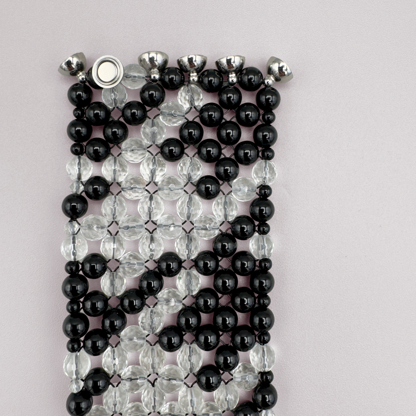SAHARA S6 Bracelet in Black Onyx + Clear Quartz