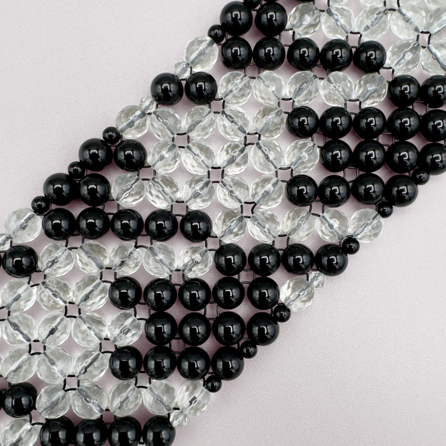 SAHARA S6 Bracelet in Black Onyx + Clear Quartz