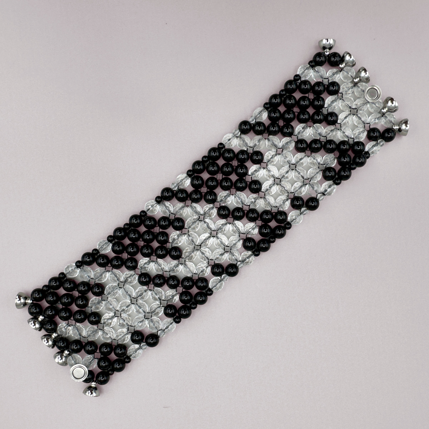 SAHARA S6 Bracelet in Black Onyx + Clear Quartz