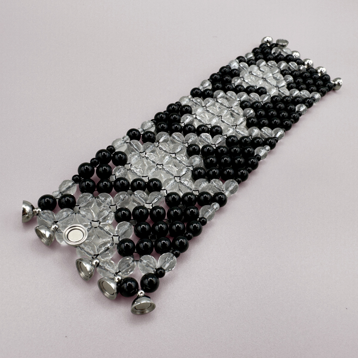 SAHARA S6 Bracelet in Black Onyx + Clear Quartz