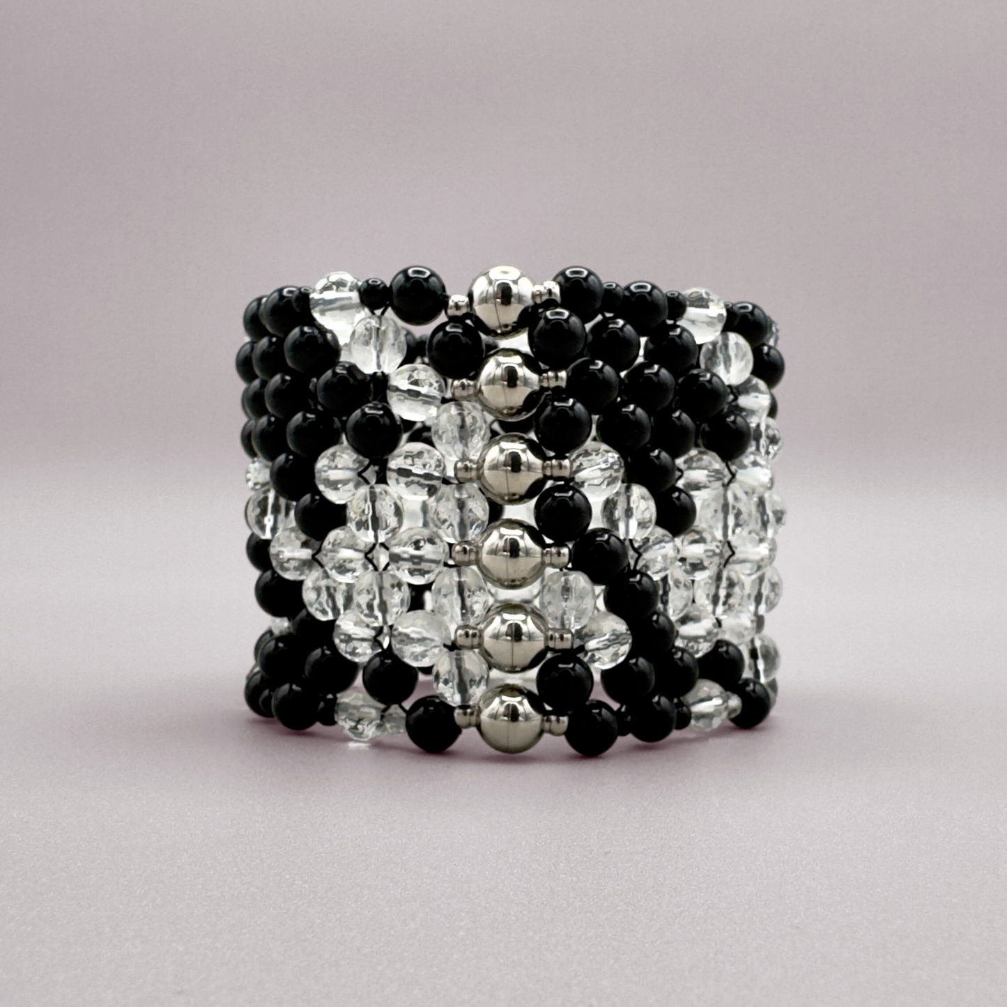 SAHARA S6 Bracelet in Black Onyx + Clear Quartz