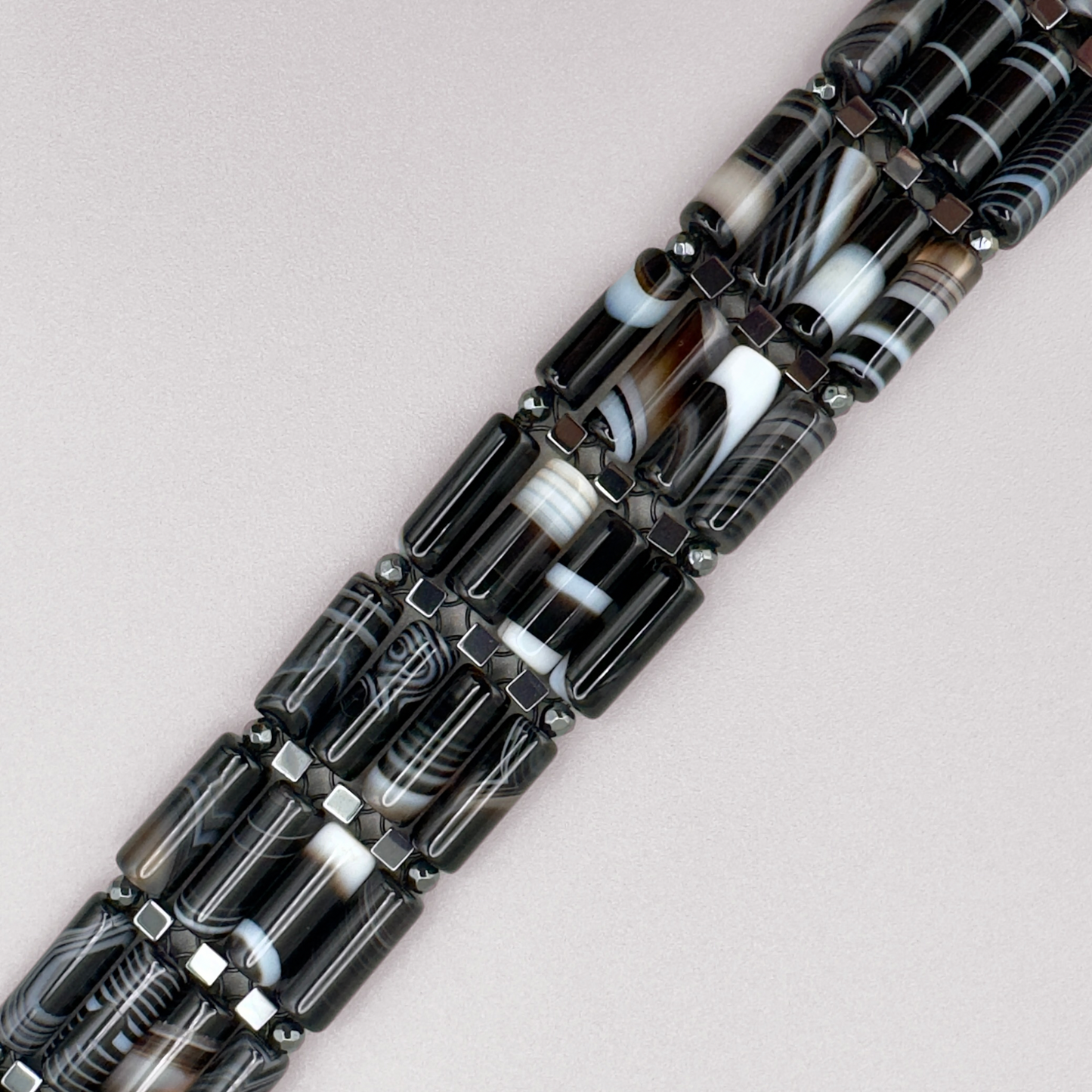 Black Sardonyx + Hematite Choker