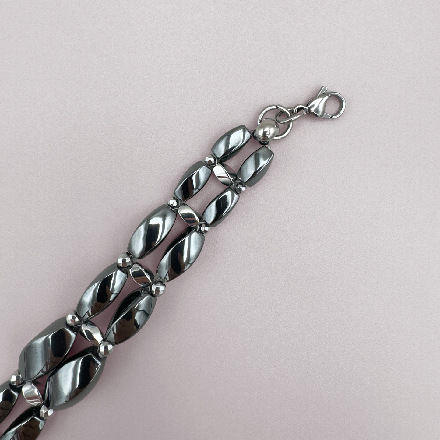 Hematite + Silver Bracelet