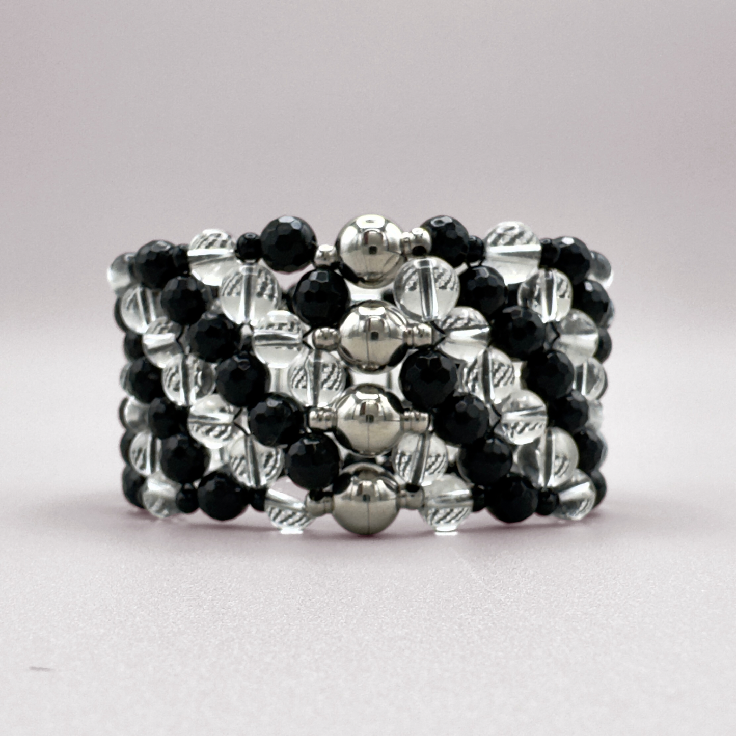 SAHARA S4 Bracelet in Black Onyx + Clear Quartz