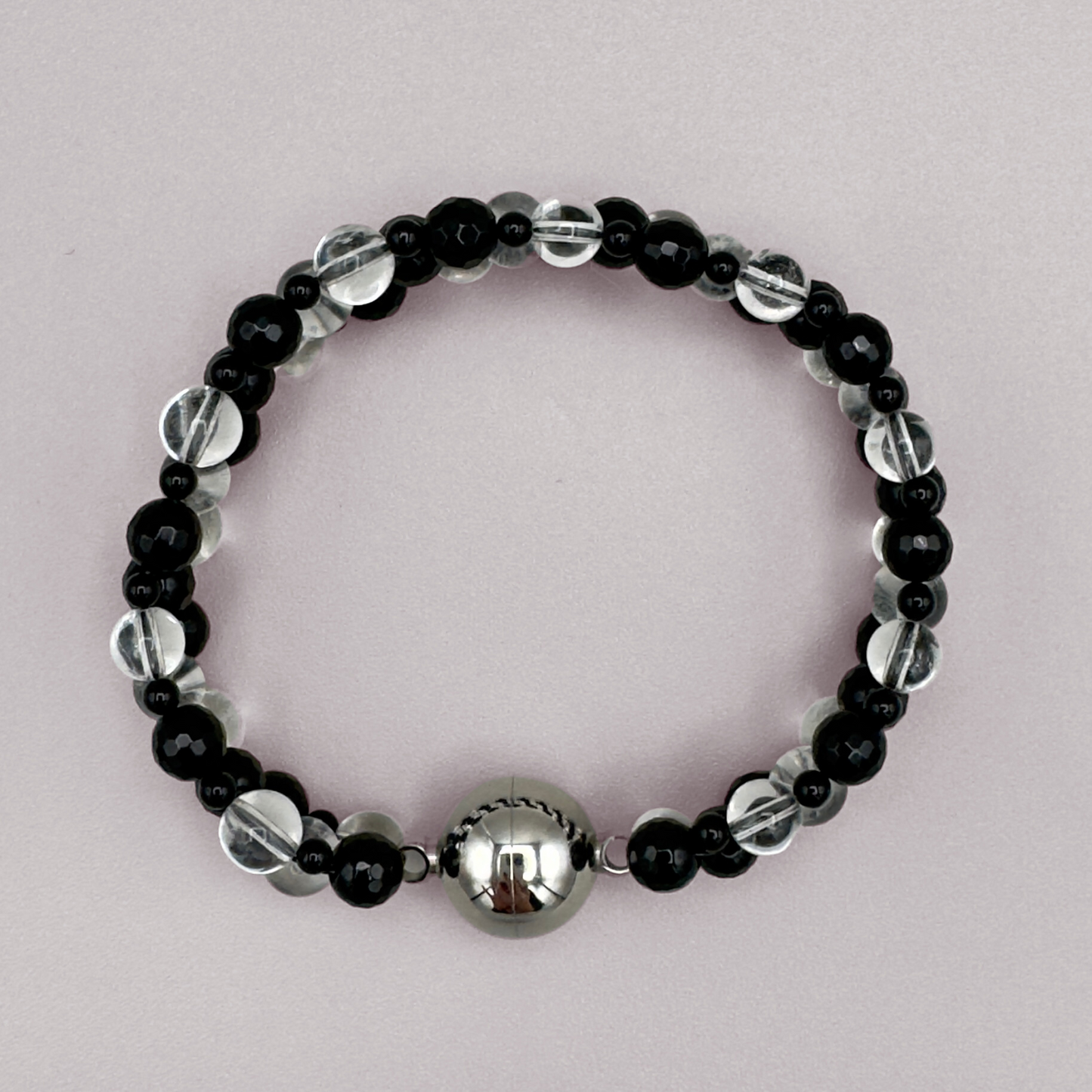 SAHARA S2 Bracelet in Black Onyx + Clear Quartz