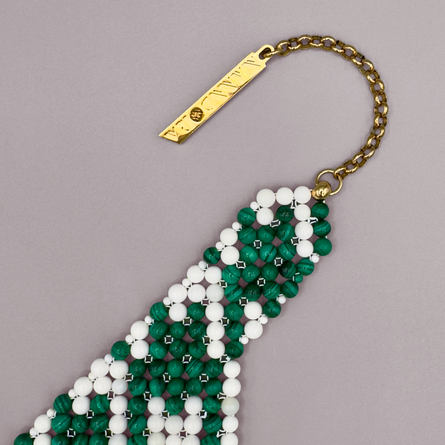 SAHARA S13 Choker in Malachite + White Shell