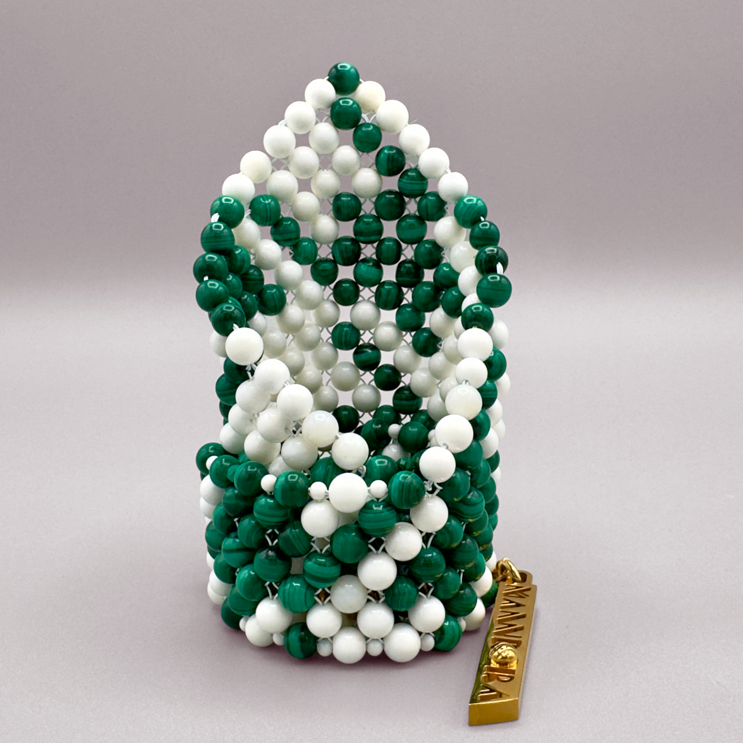 SAHARA S13 Choker in Malachite + White Shell