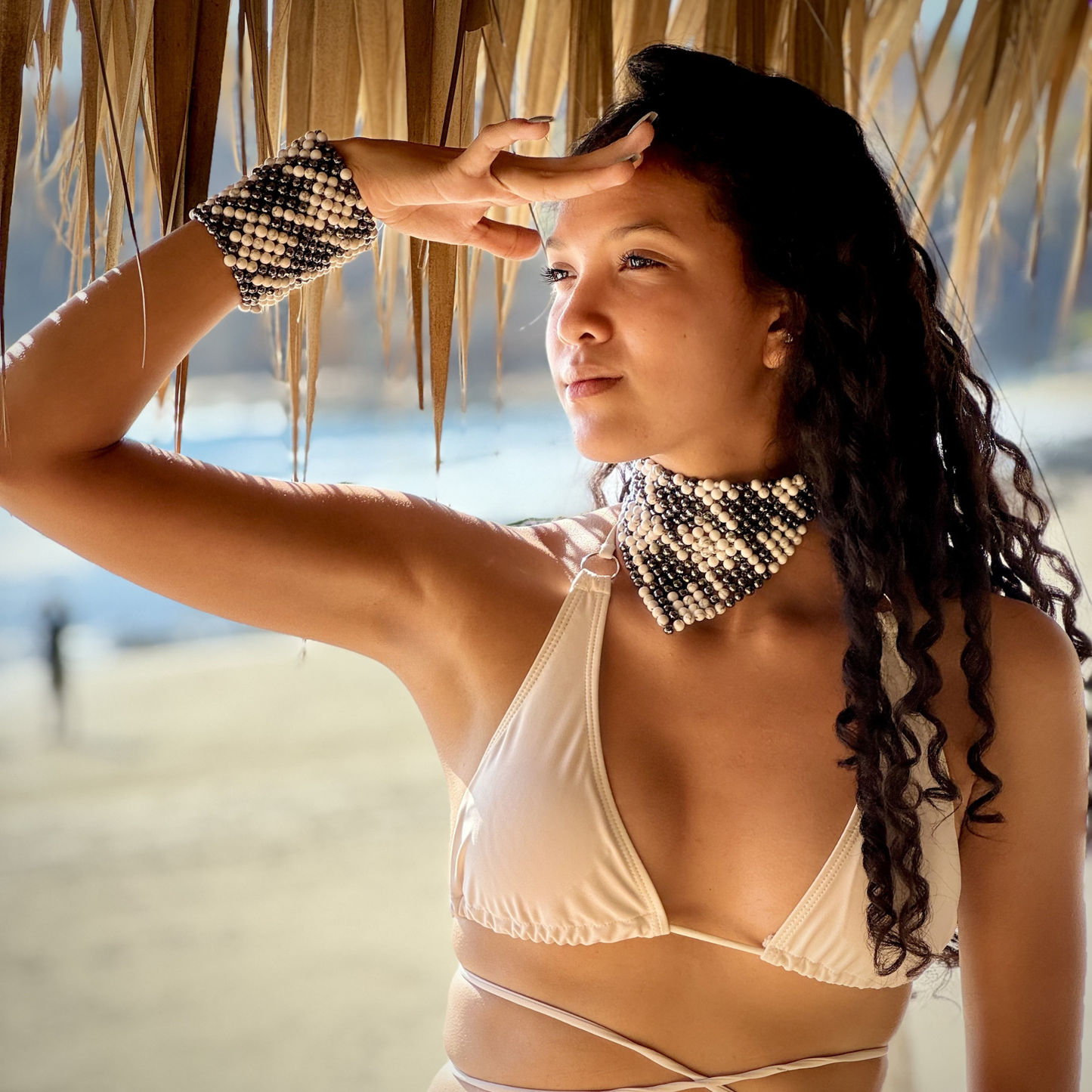 SAHARA S12 Choker in Howlite + Hematite