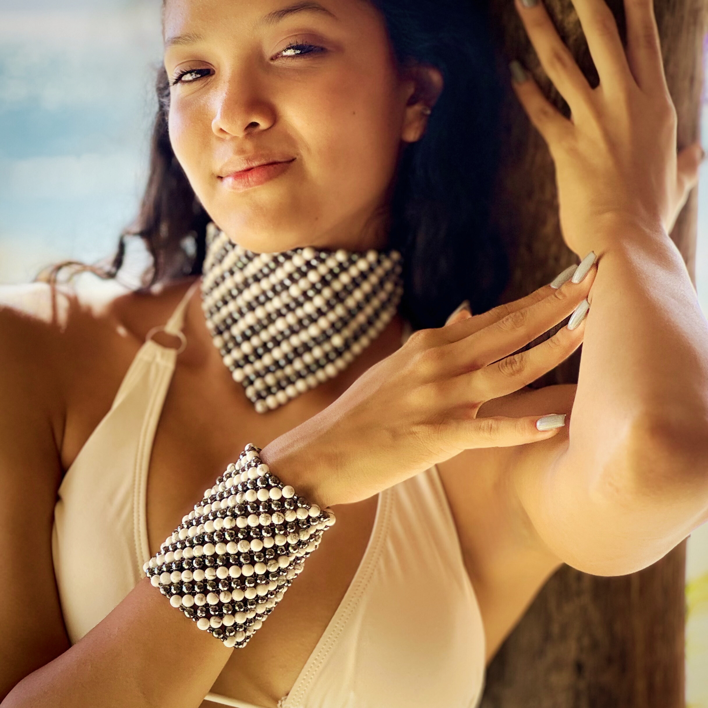 SAHARA S10 Bracelet in Howlite + Hematite