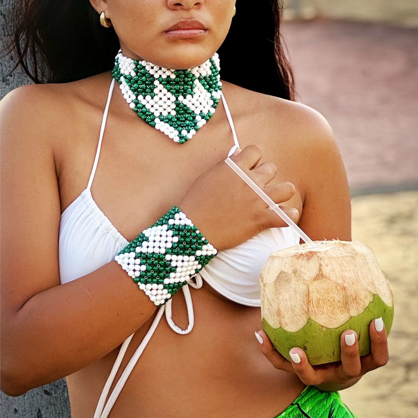 SAHARA S10 Bracelet in Malachite + White Shell