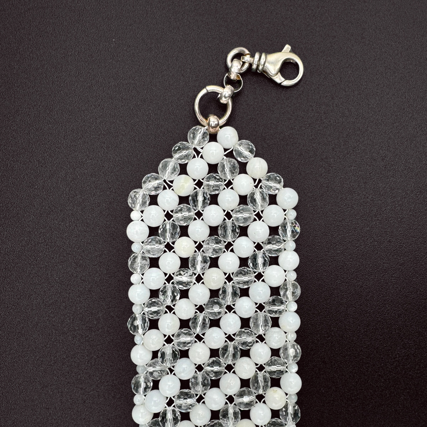 SAHARA S6 Choker in White Shell + Clear Quartz