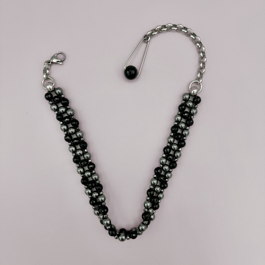 SAHARA S2 Choker in Black Onyx + Hematite