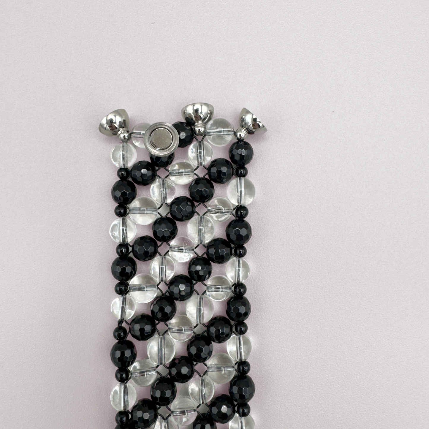 SAHARA S4 Bracelet in Black Onyx + Clear Quartz