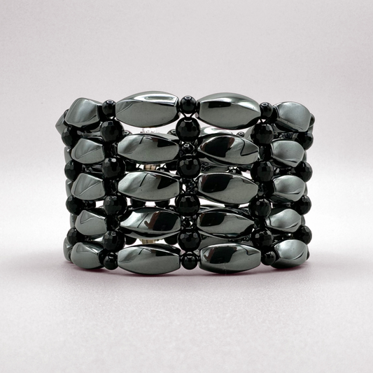 Hematite + Black Onyx Bracelet