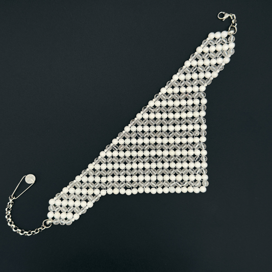 SAHARA S12 Choker in White Shell + Clear Quartz