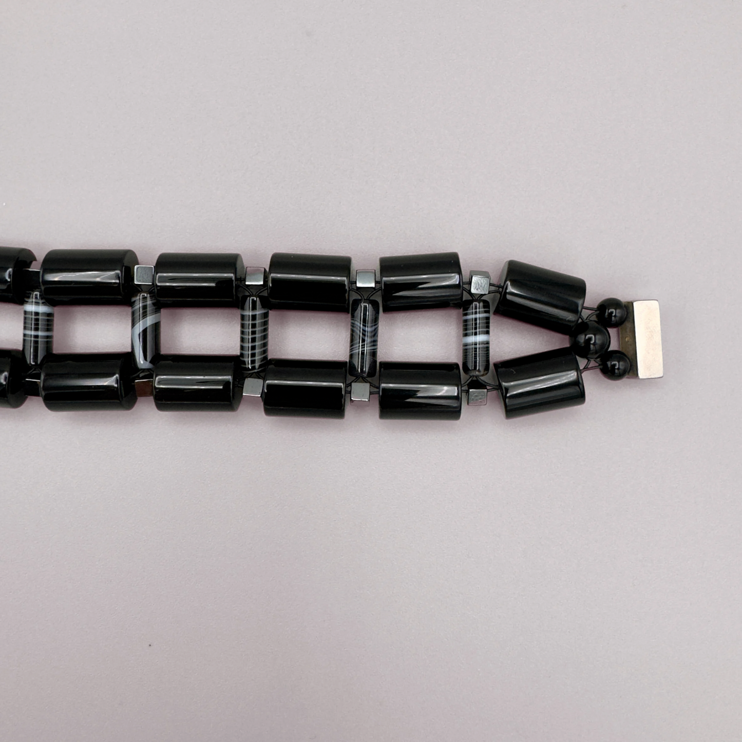 Black Onyx + Black Sardonyx Necklace