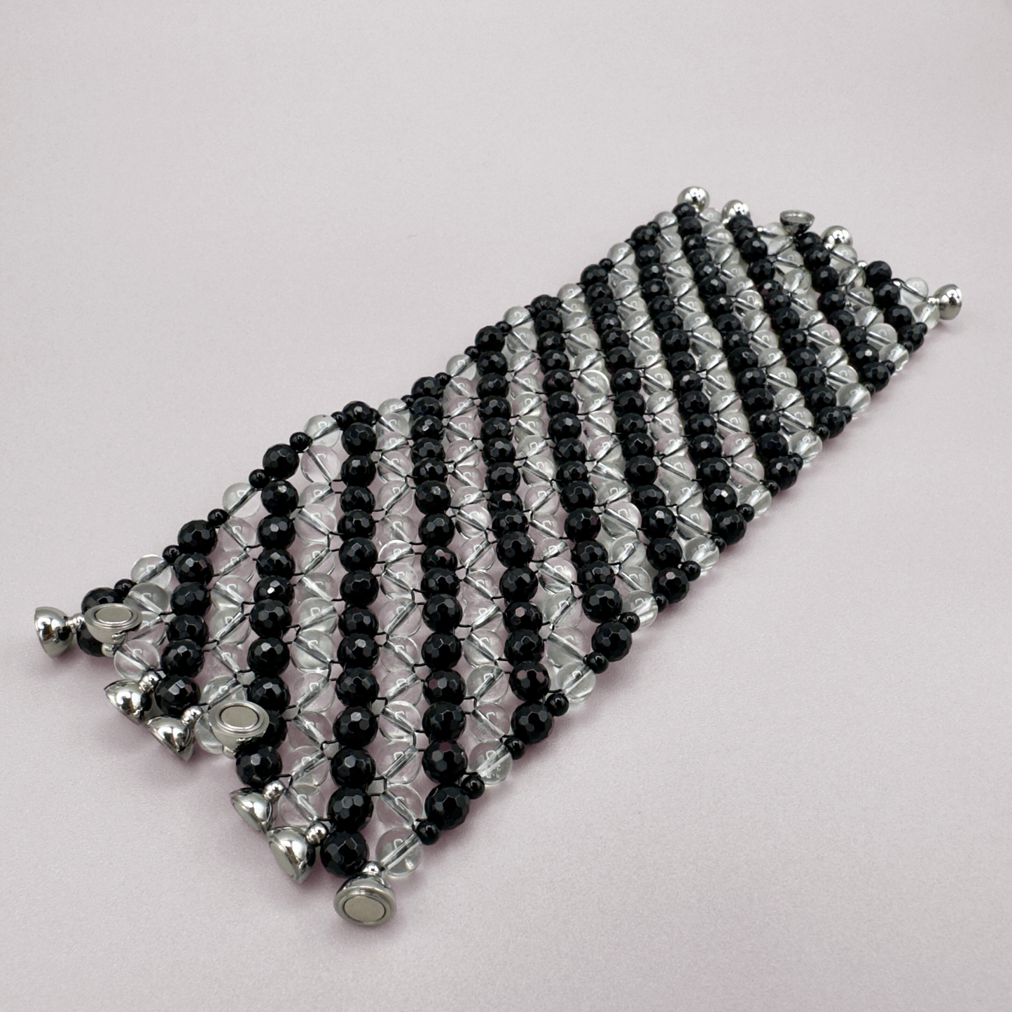 SAHARA S8 Bracelet in Black Onyx + Clear Quartz