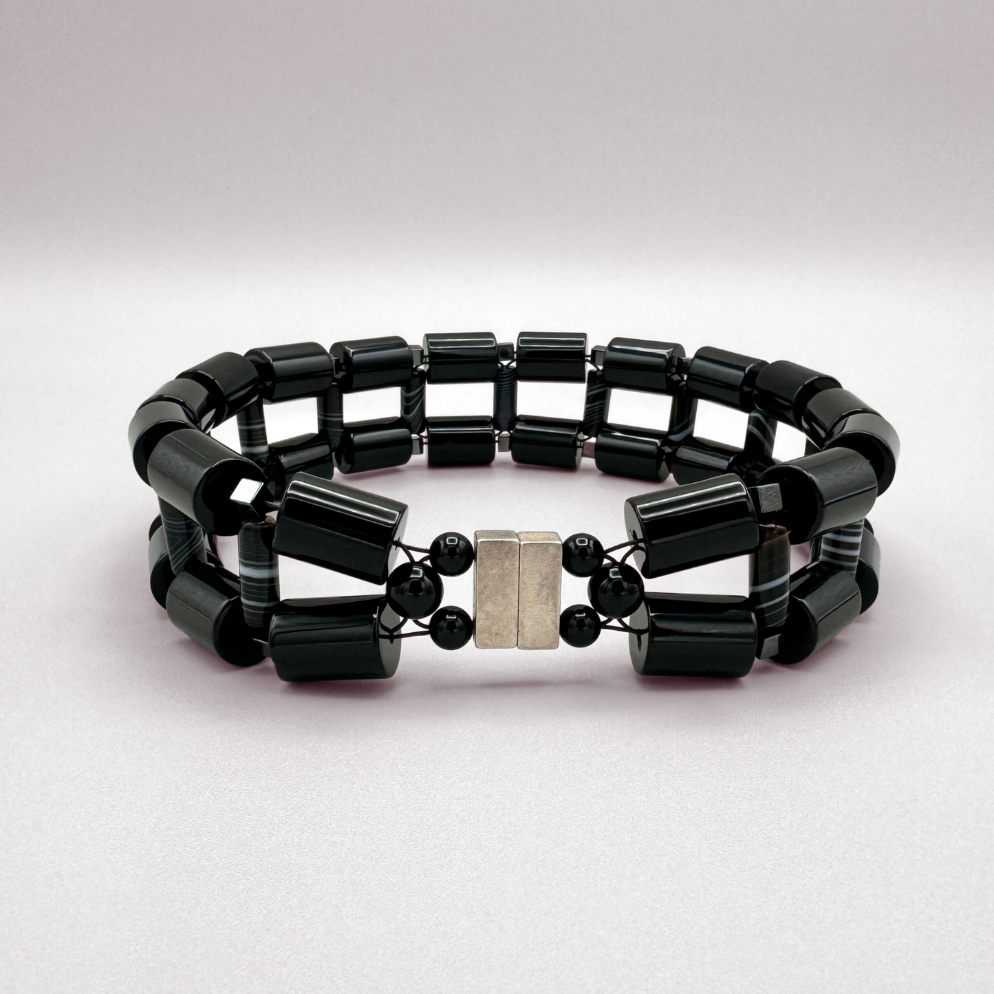 Black Onyx + Black Sardonyx Necklace