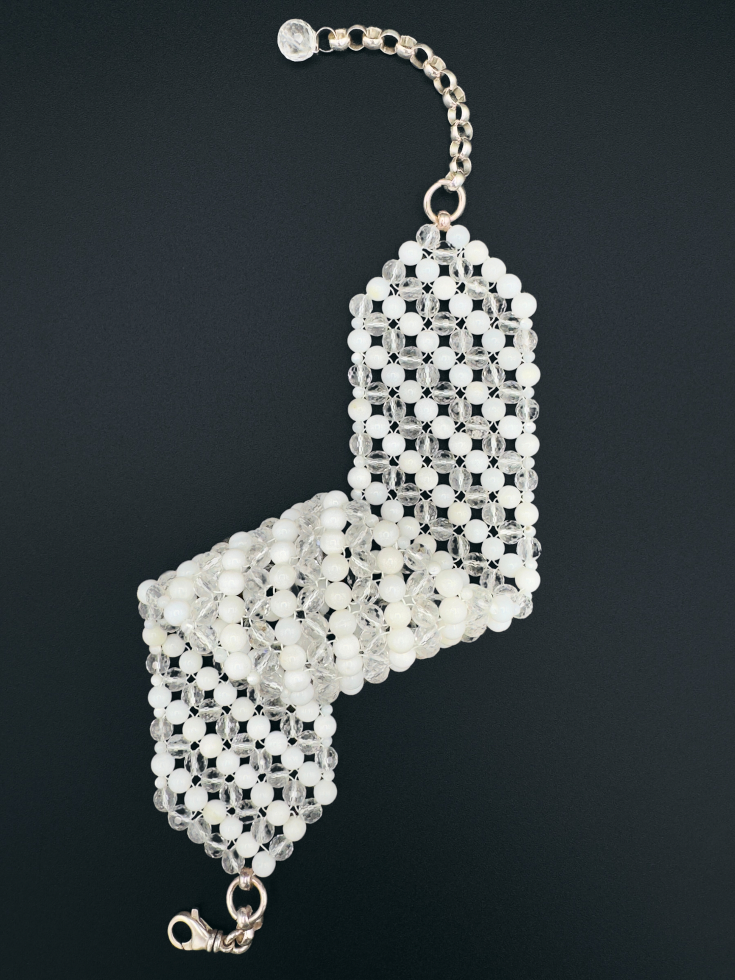 SAHARA S6 Choker in White Shell + Clear Quartz