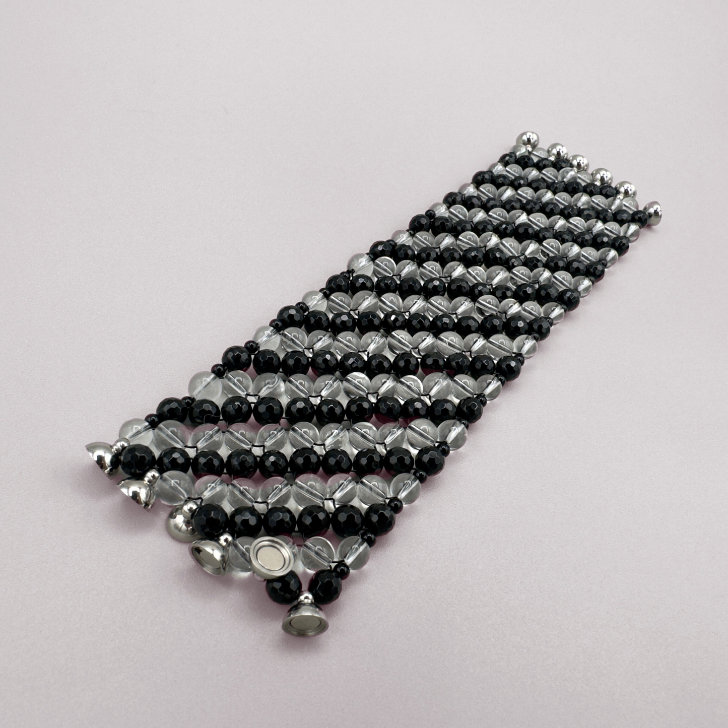 SAHARA S6 Bracelet in Black Onyx + Clear Quartz