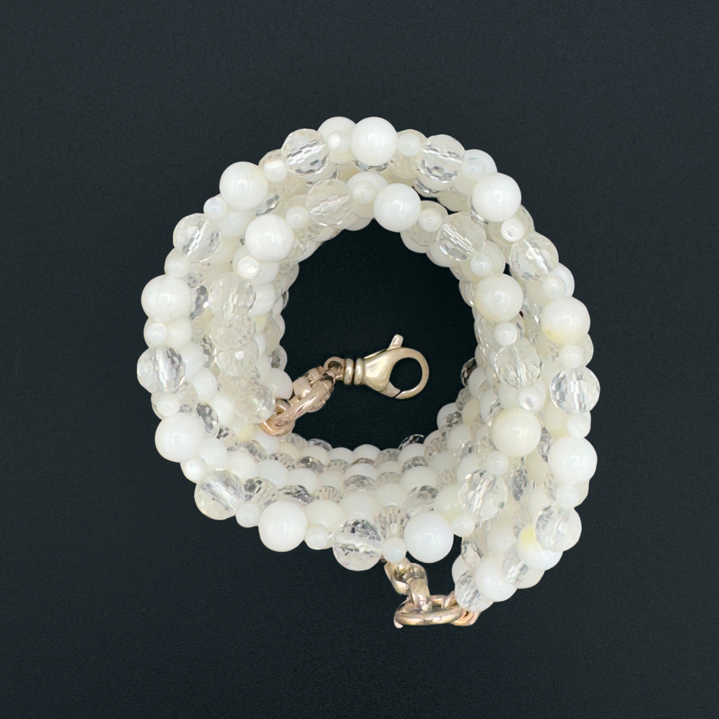 SAHARA S6 Choker in White Shell + Clear Quartz