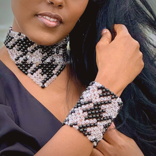 SAHARA S10 Bracelet in Black Onyx + Clear Quartz