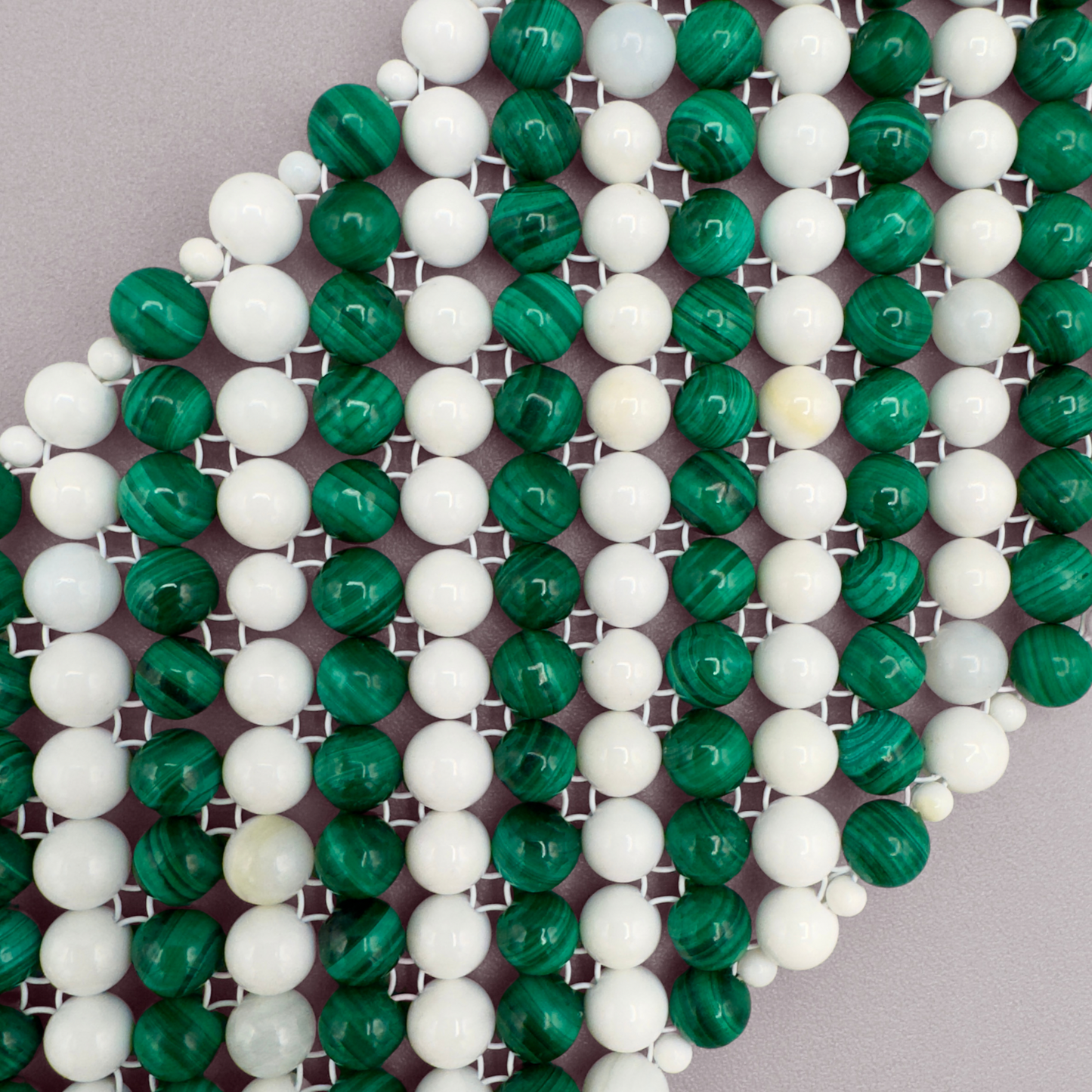 SAHARA S5 Choker in Malachite + White Shell