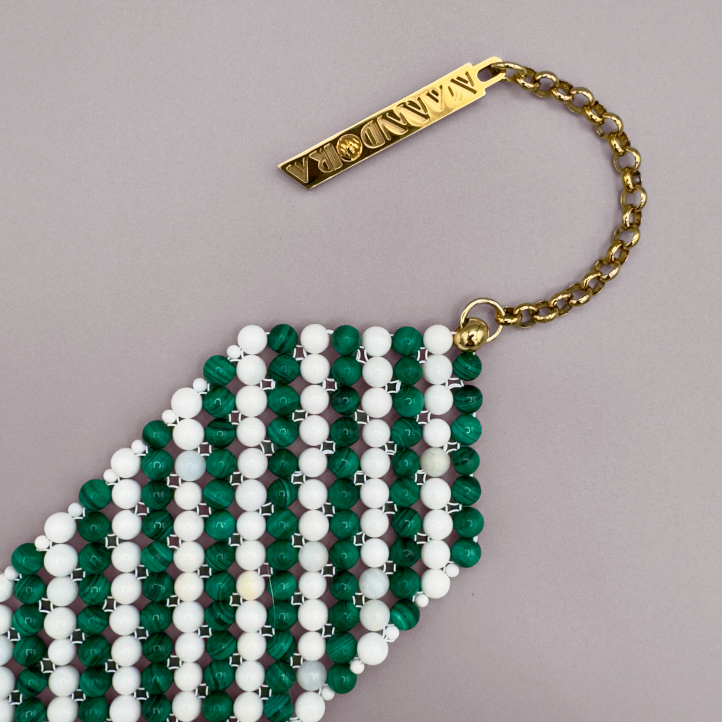 SAHARA S5 Choker in Malachite + White Shell