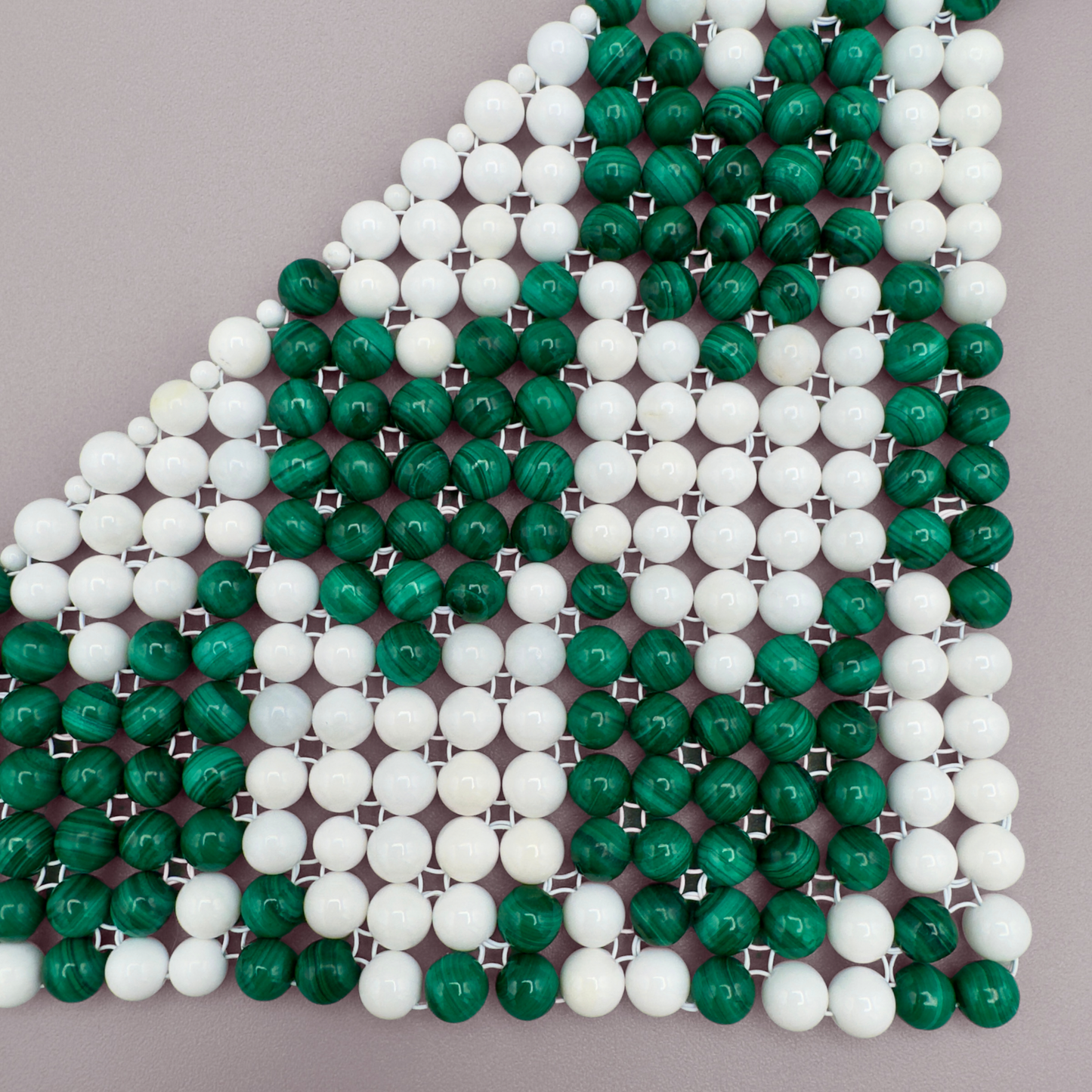 SAHARA S13 Choker in Malachite + White Shell