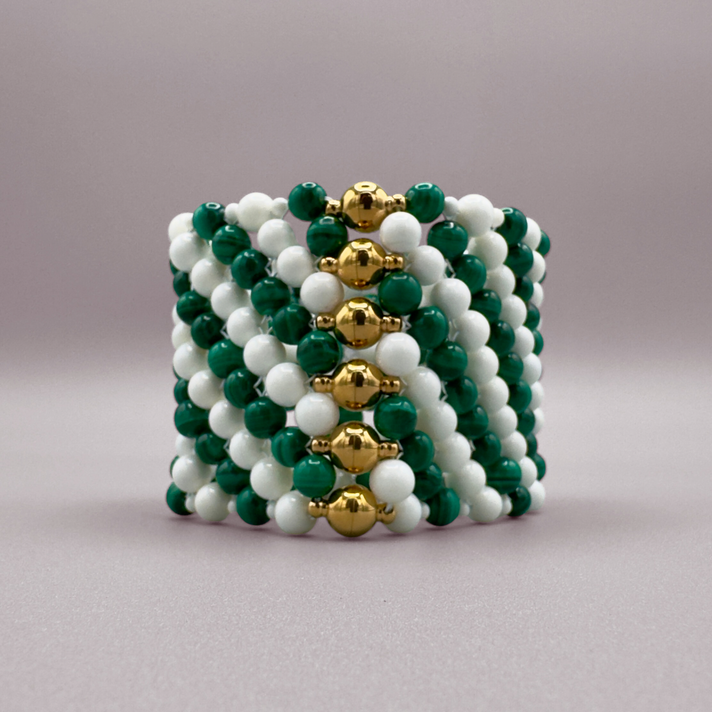 SAHARA S6 Bracelet in Malachite + White Shell