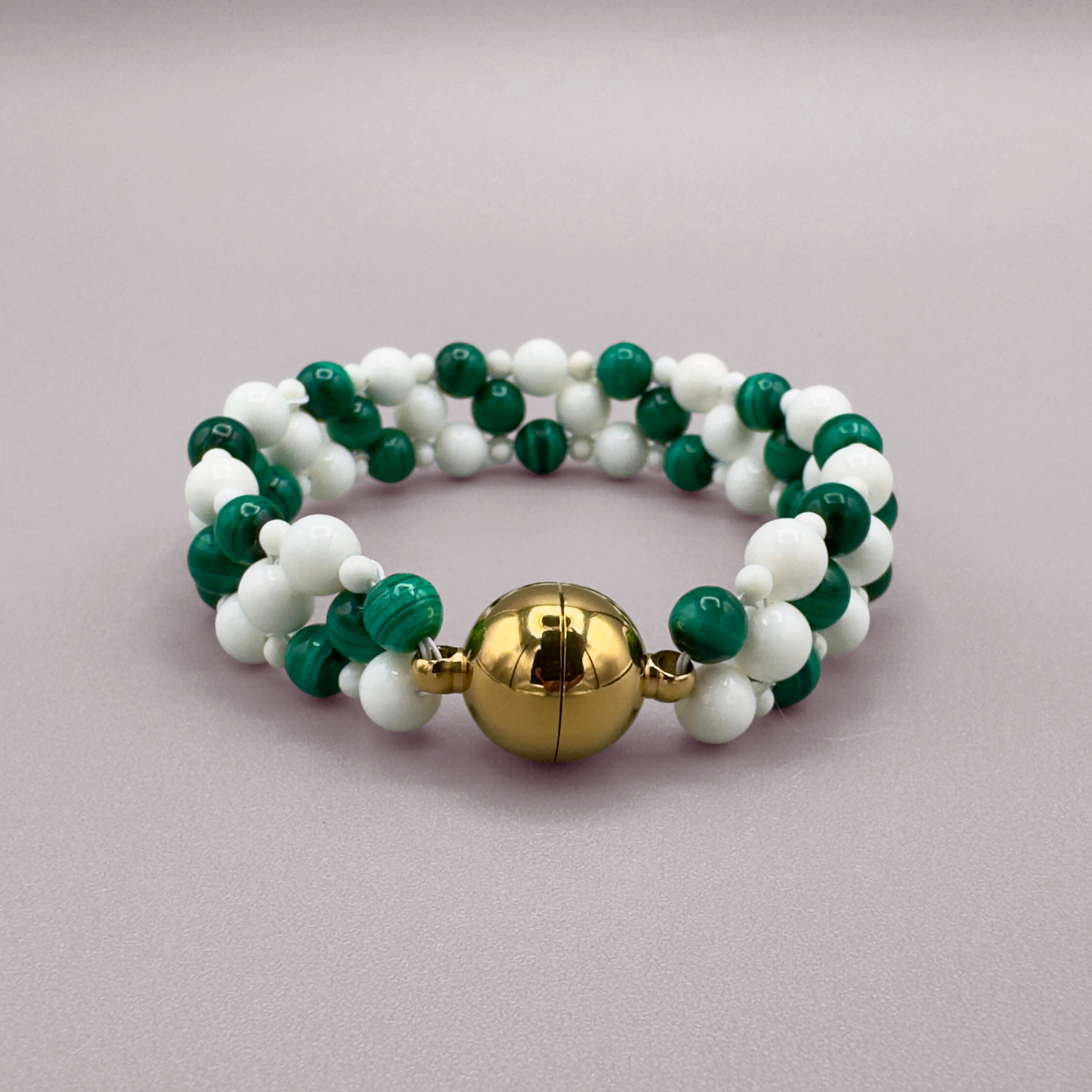 SAHARA S2 Bracelet in Malachite + White Shell