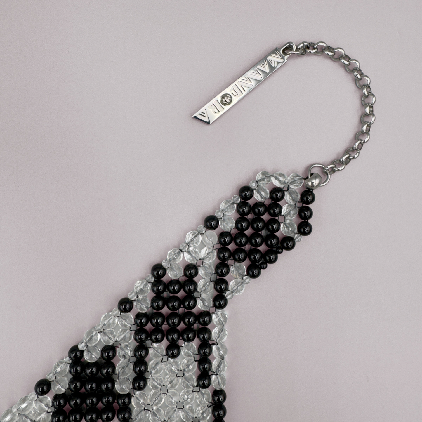 SAHARA S13 Choker in Black Onyx + Clear Quartz