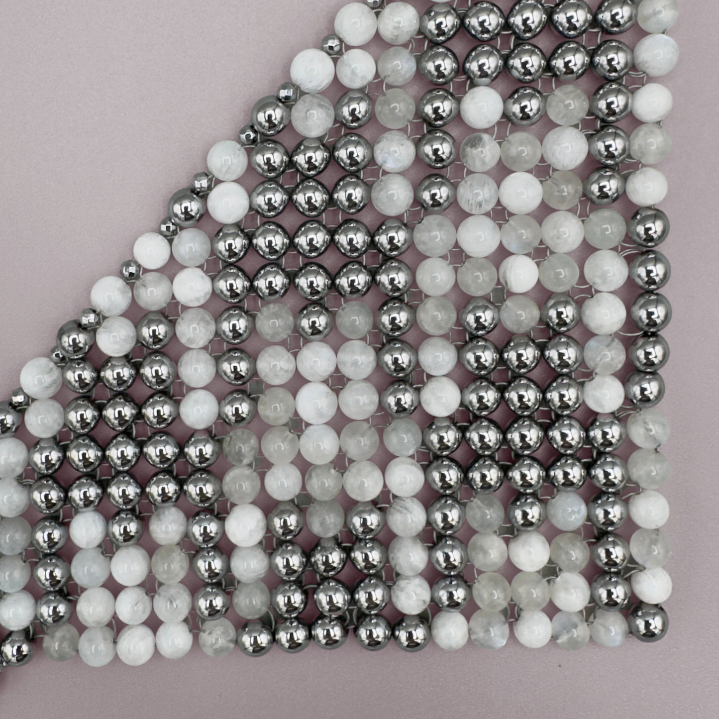 SAHARA S12 Choker in White Moonstone + Silver