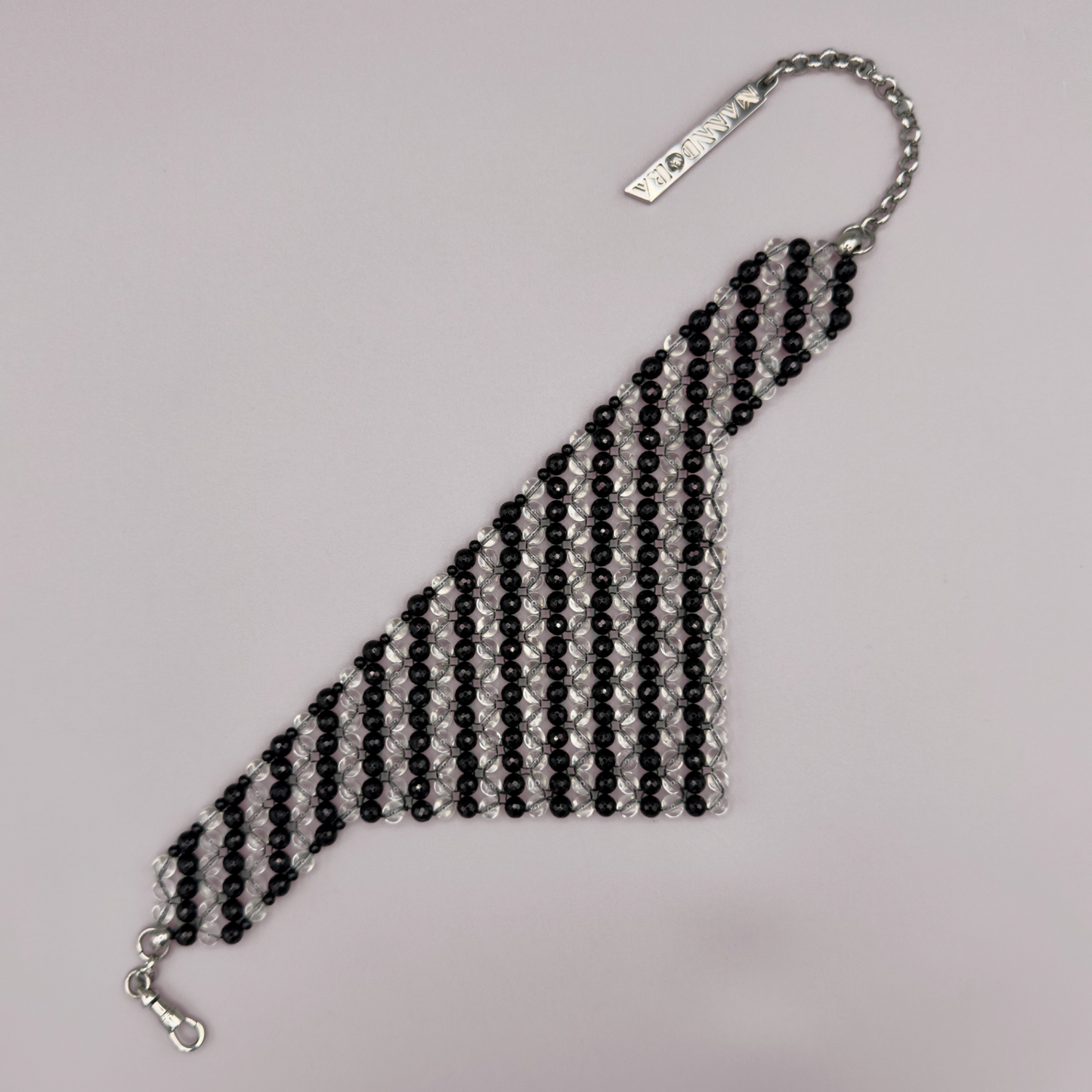 SAHARA S13 Choker in Black Onyx + Clear Quartz