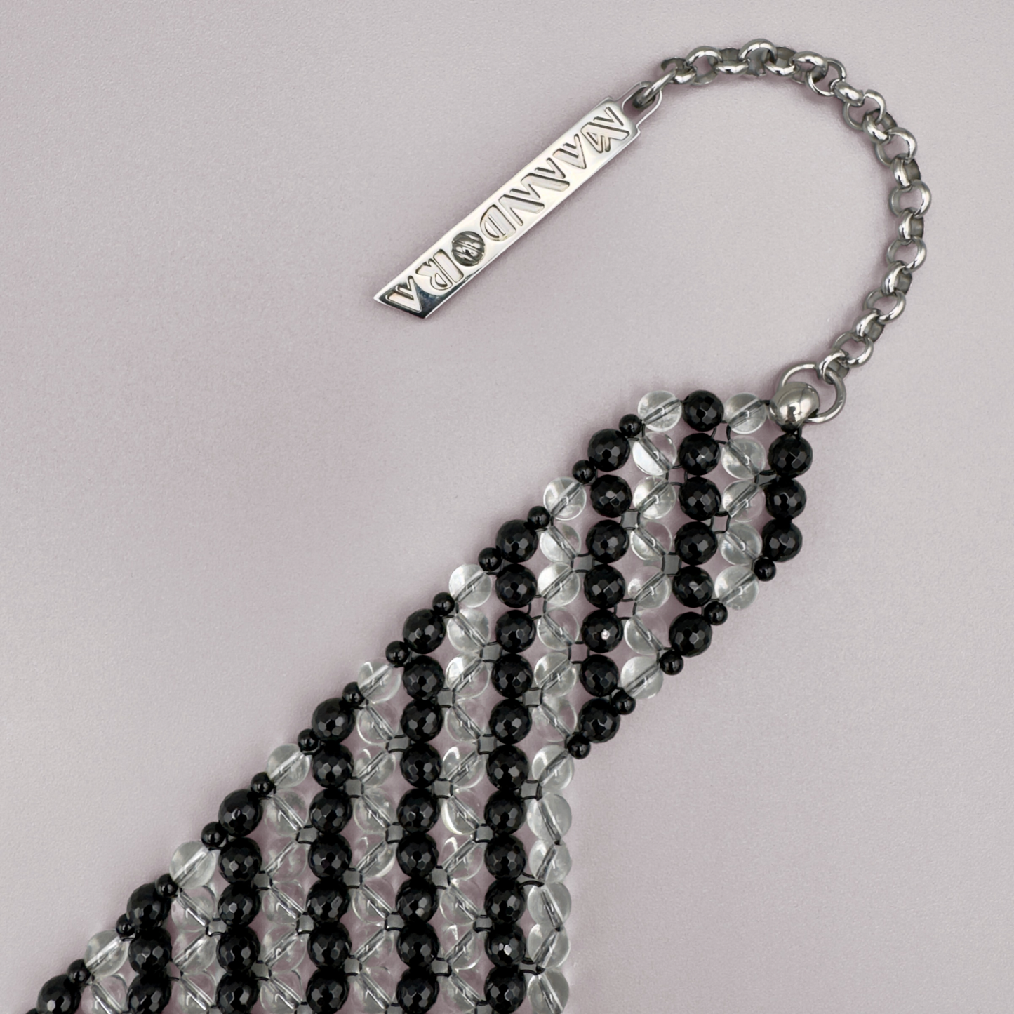 SAHARA S13 Choker in Black Onyx + Clear Quartz