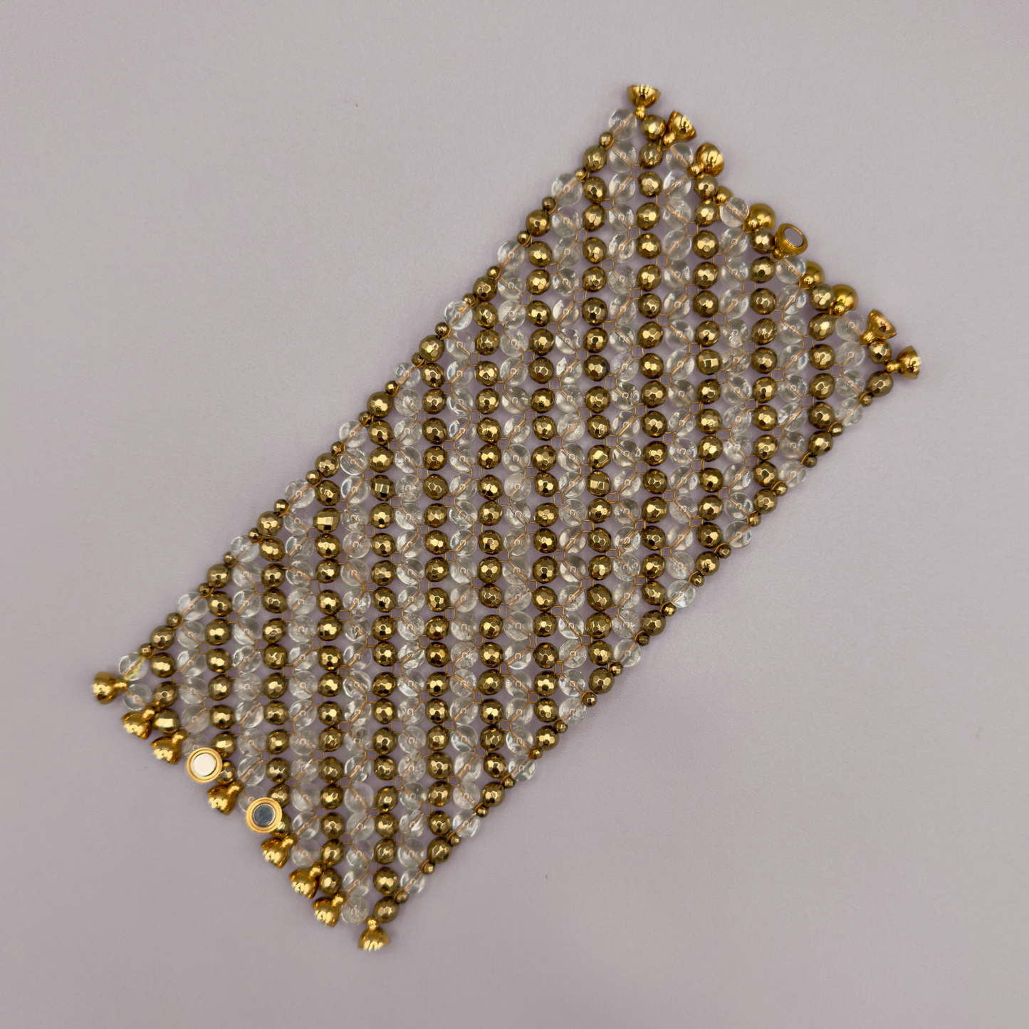 SAHARA S8 Bracelet in Clear Quartz + Gold