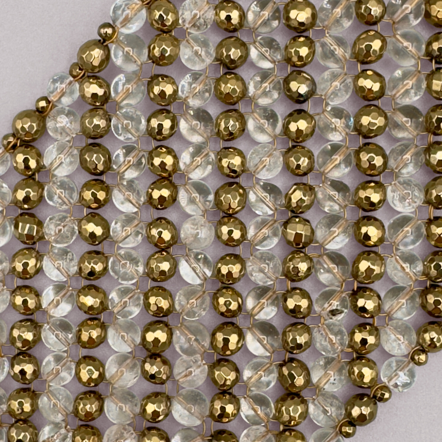 SAHARA S8 Bracelet in Clear Quartz + Gold