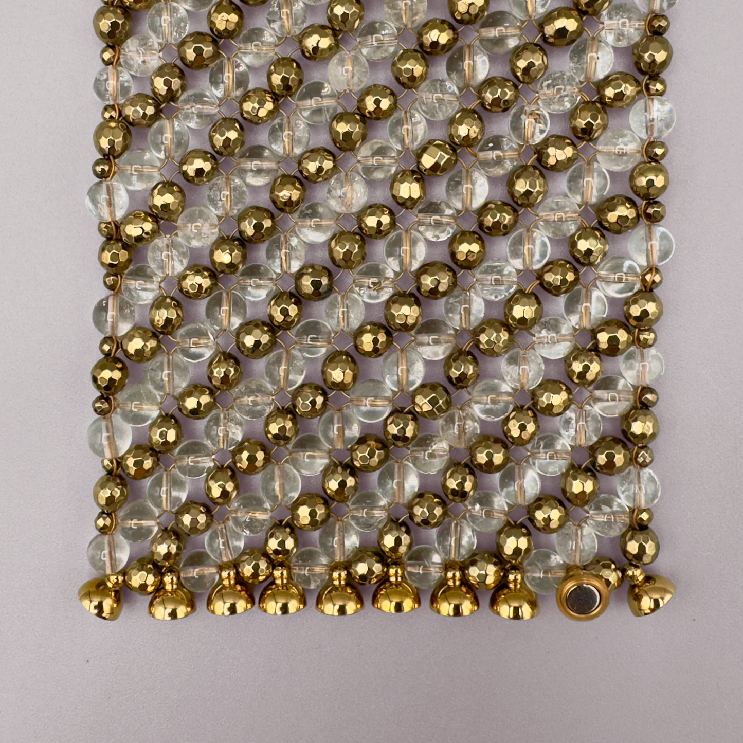 SAHARA S8 Bracelet in Clear Quartz + Gold