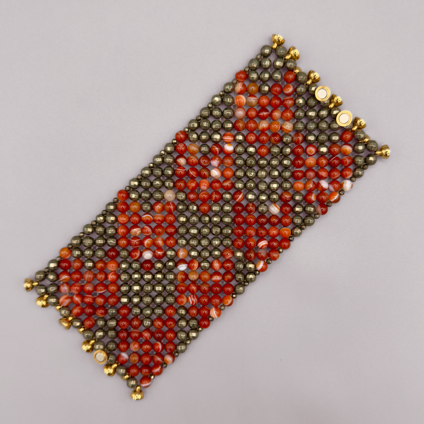 SAHARA S8 Bracelet in Red Sardonyx + Pyrite