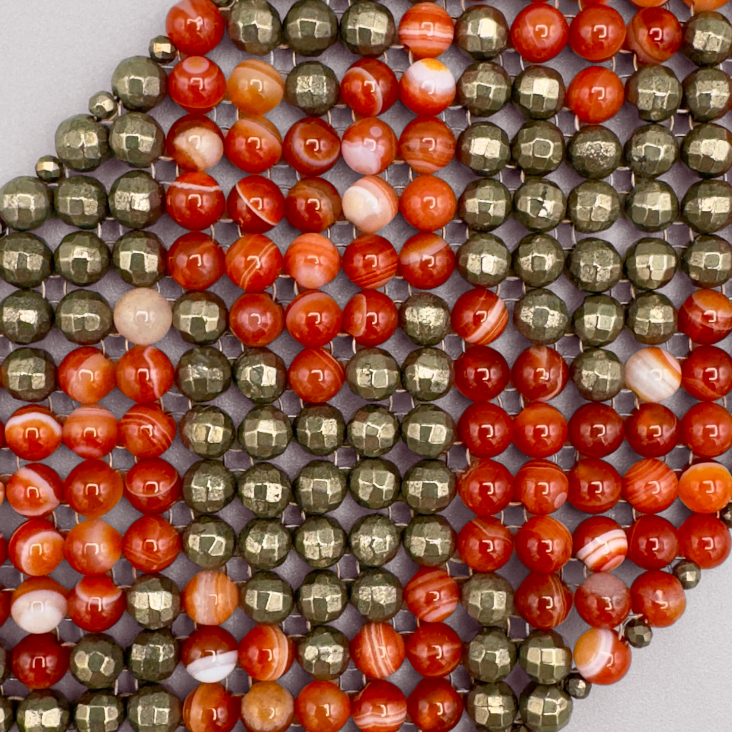 SAHARA S8 Bracelet in Red Sardonyx + Pyrite
