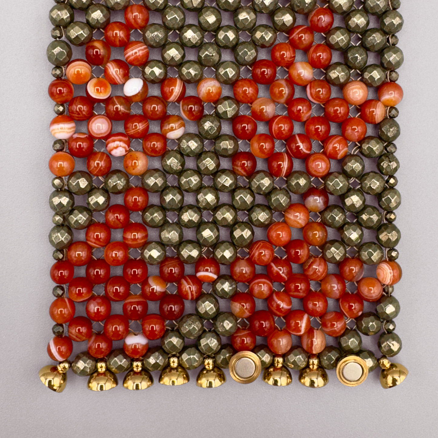 SAHARA S8 Bracelet in Red Sardonyx + Pyrite