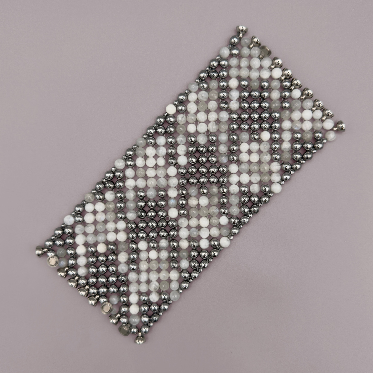 SAHARA S10 Bracelet in White Moonstone + Silver