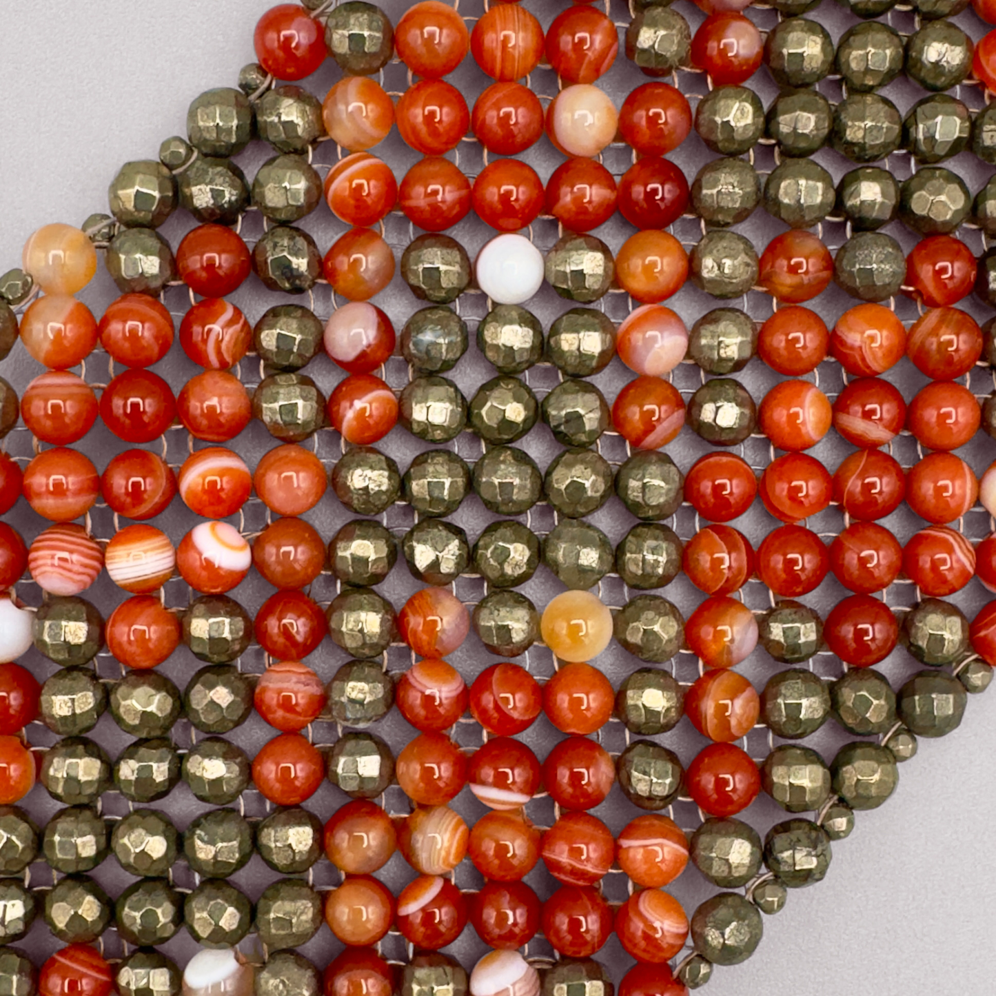 SAHARA S8 Bracelet in Red Sardonyx + Pyrite
