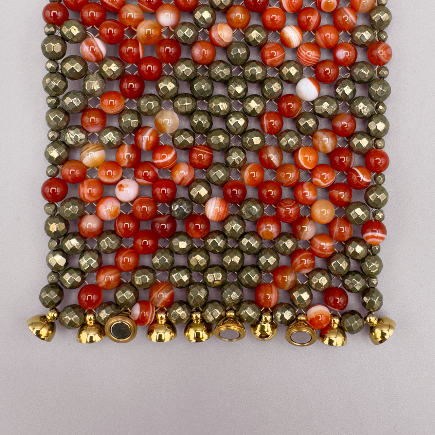 SAHARA S8 Bracelet in Red Sardonyx + Pyrite